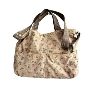 Floral Canvas Shoulder Tote Bag